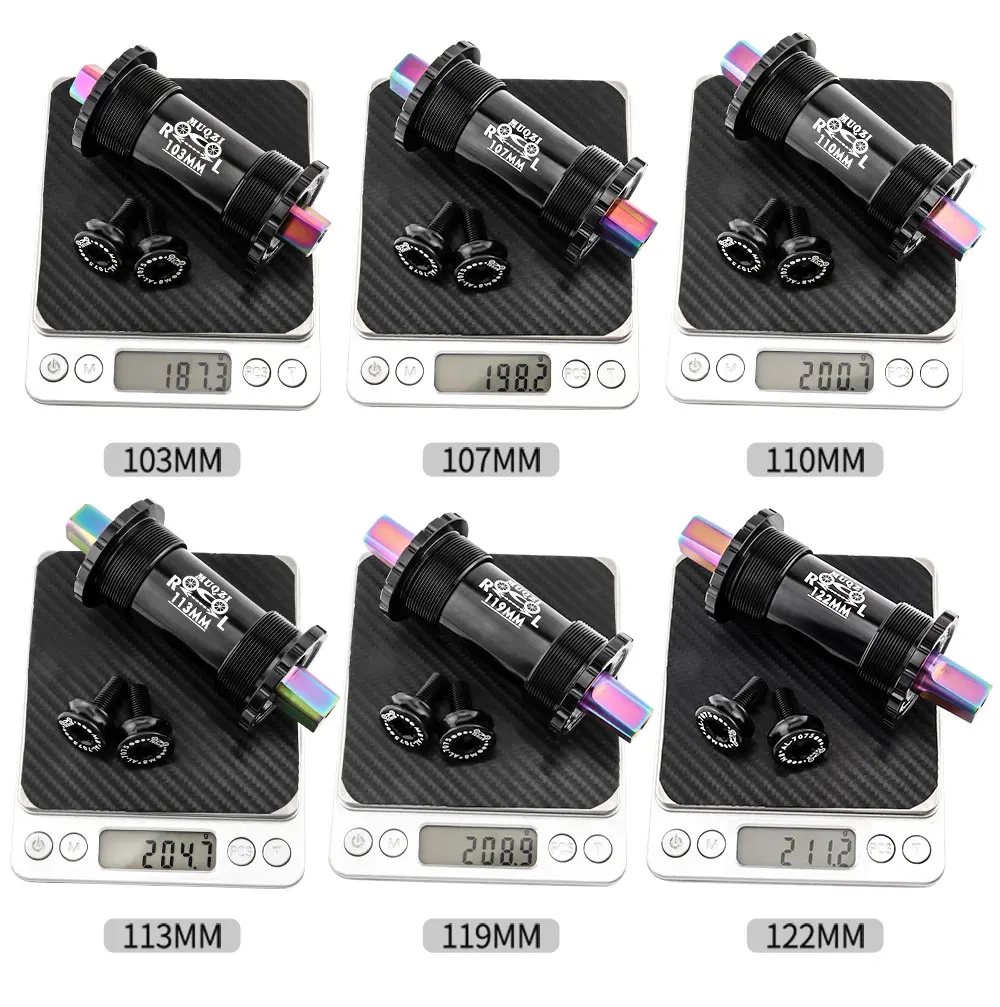 Ceramic Bearing Bicycle Bottom Bracket 68x103/107/110/113/119/122mm Square Titanium Axle Road Mountain Bike Central Axis BB Sets