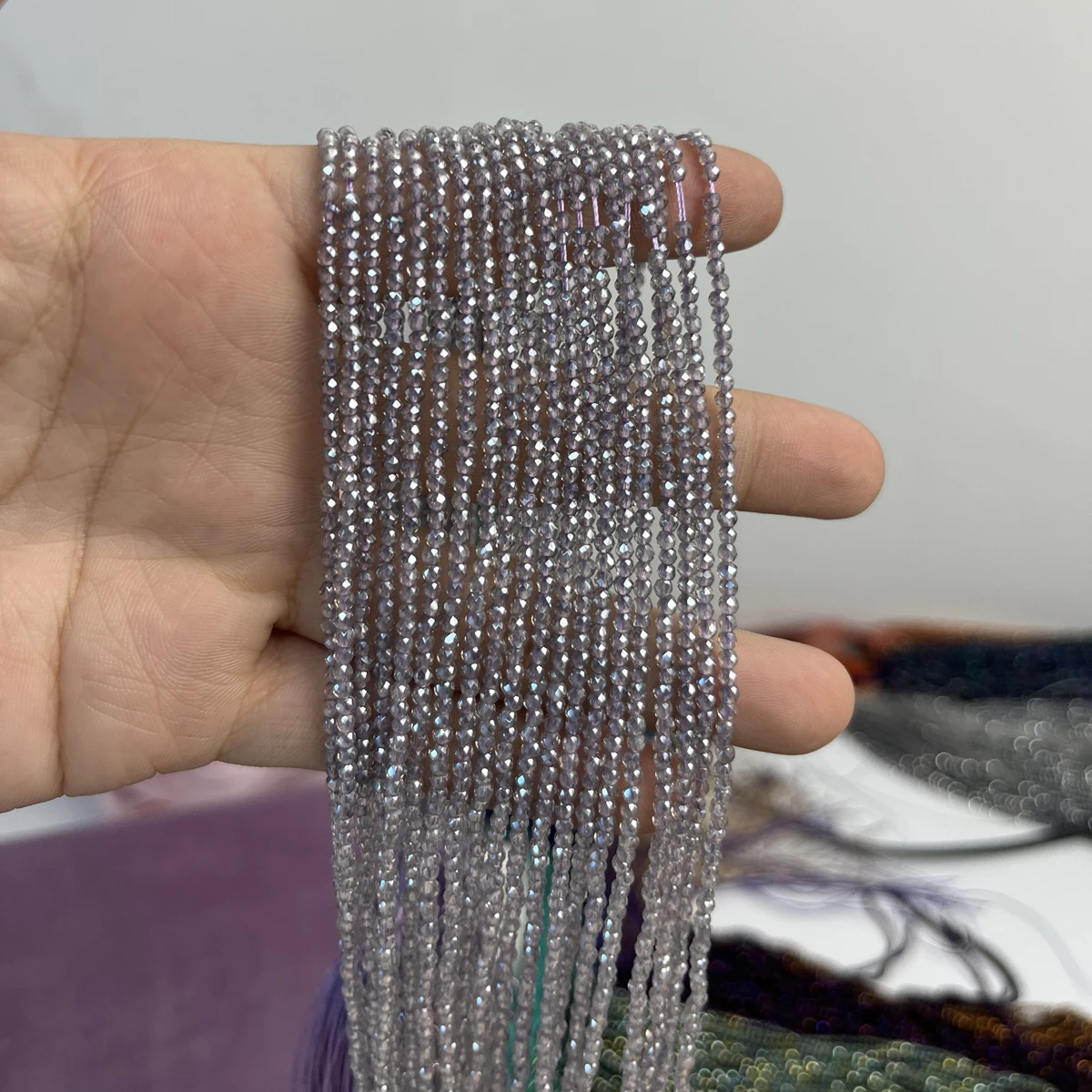 10Strands Faceted Isolation Beads Bright Grey Coated Spinel Small Beads For Jewelry Making DIY Necklace Bracelet Earrings