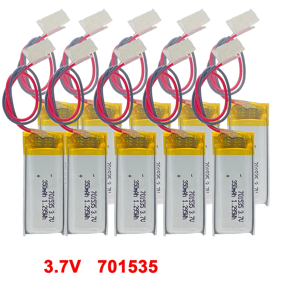 

10pcs 701535 Li-polymer Battery 3.7V 350mAh Polymer Lithium Battery for Credit Card Machine Mp3 Mp4 GPS Dog Training Device