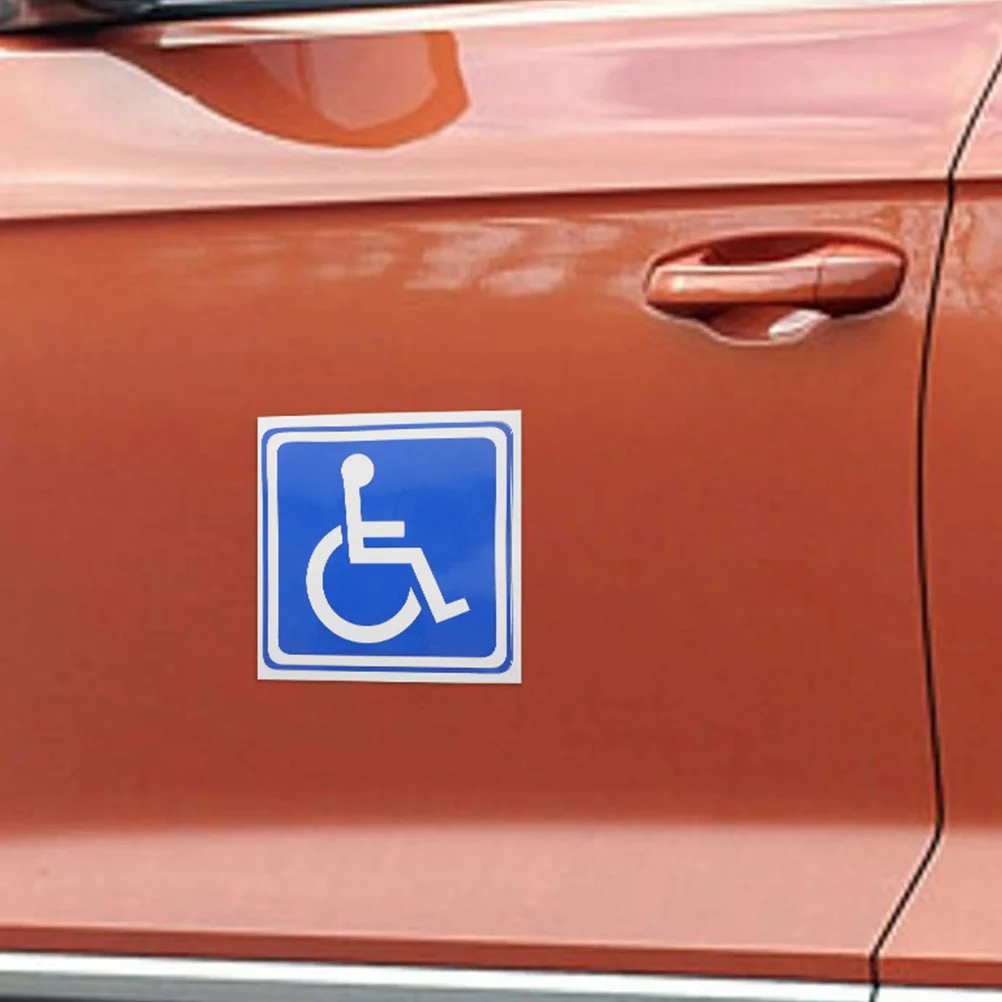 6 Sheets Disabled Signage Stickers Person Wheelchair Symbol Labels Handicap Parking Fake Nail for Cars Decals Window