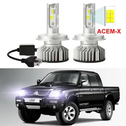 2PCS Led Headlight Bulbs For MITSUBISHI Triton L200 K50 K60 K70 1996-2006 High Low Beam