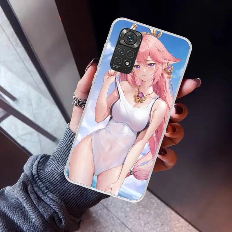 Genshin Impact Hentai Sexy Meisje Telefoonhoesje Voor Xiaomi Redmi Note 12S 12 11S 11 10S 10 Cover 11e 11T Pro Plus 9 9S 9T 8 8T 7 Prin