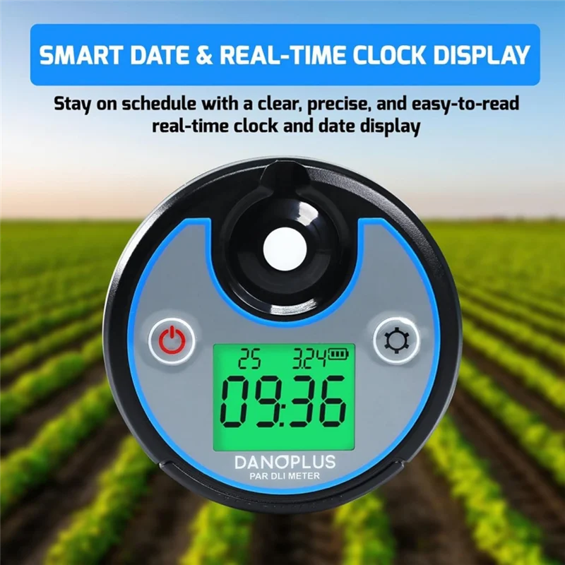 AB11-PAR DLI PPFD Meter Digital 2-In-1 Datalogger Light Tester 400-700Nm Photosynthetic IP65 Waterproof Garden Greenhouse