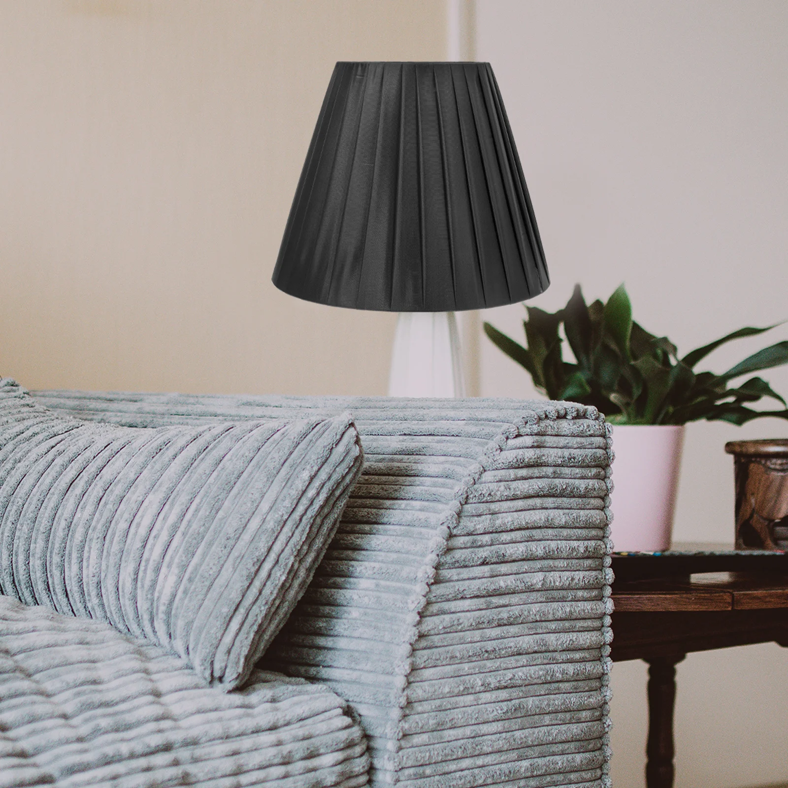 

Плиссированный абажур из ткани, металлический простой стиль для спальни, гостиной, стола, торшер, крышка, смягчающий свет, декоративный дом