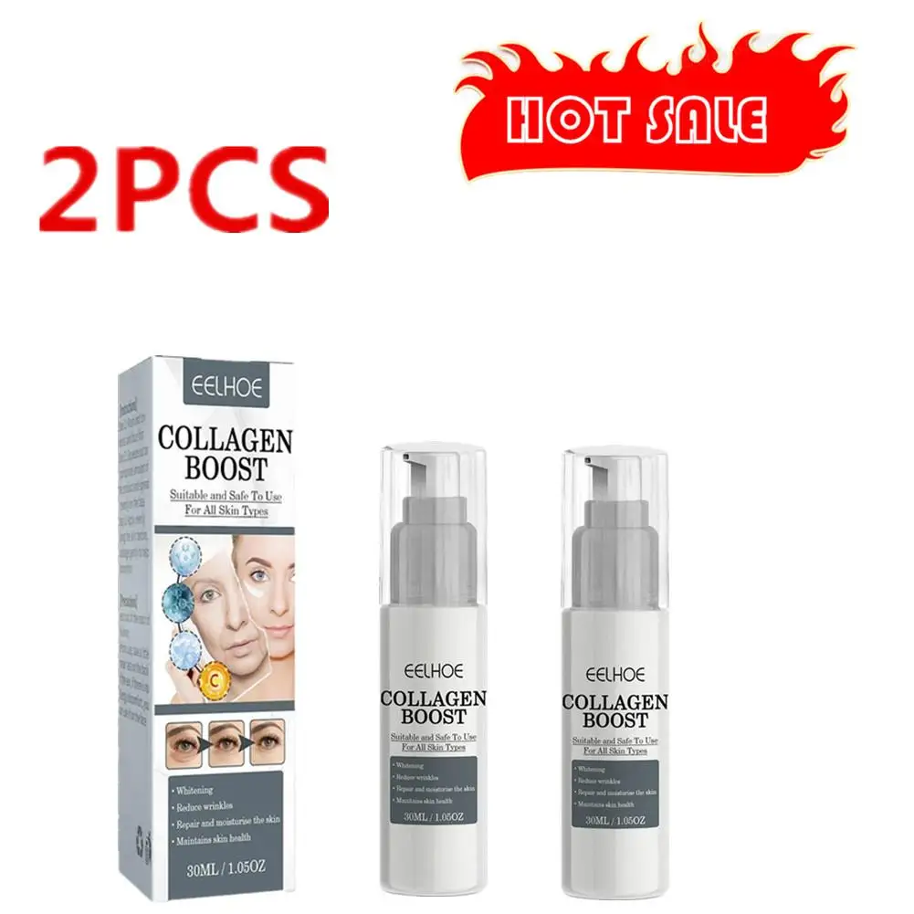 

2X 30ml Anti Aging Collagen Boost Serum Blue Pure Hyaluronic Acid Anti Whitening Essence Oil MoisturFacial Face Wrinkle Cream