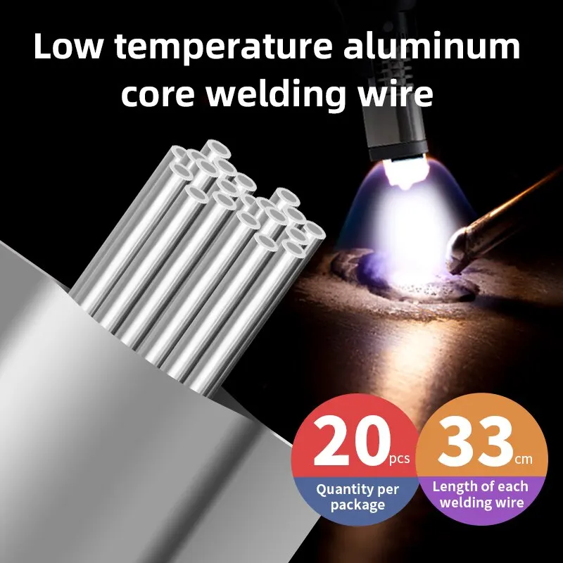 Low Temperature Easy Melt Aluminum Universal Welding Rod Cored Wire Rod Solder No Need Solder Powder Weld Bar for Propane Torch