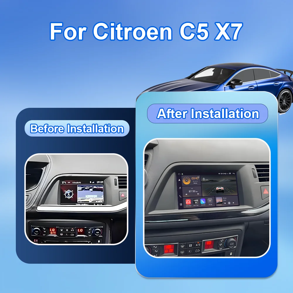 Car Radio Carplay Android Auto For Citroen C5 X7 Multimedia Video Player touch screen Navigation GPS Auto stereo 4G+WIFI No 2DIN view 2