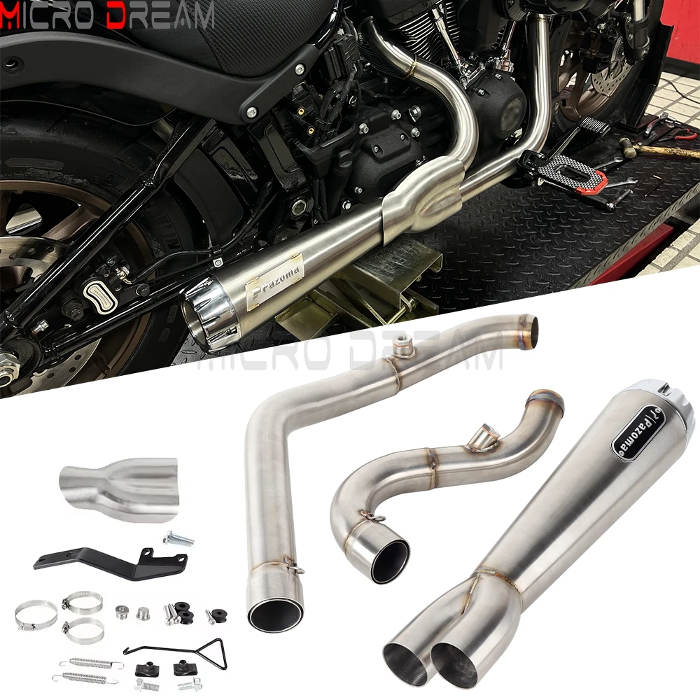 

Комплект выхлопной системы 2 в 1 в клубном стиле, средний соединительный трубопровод, трубы глушителя для Harley Street Bob FXBB FXBBS Softail FXST 18 +