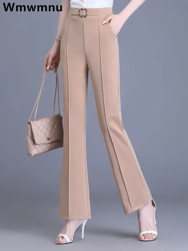 High Waist OL Flare Suits Pants Women Casual Elegant Formal Pantalones New Korean Calcas Slim Spring Summer Boot Cut Trousers