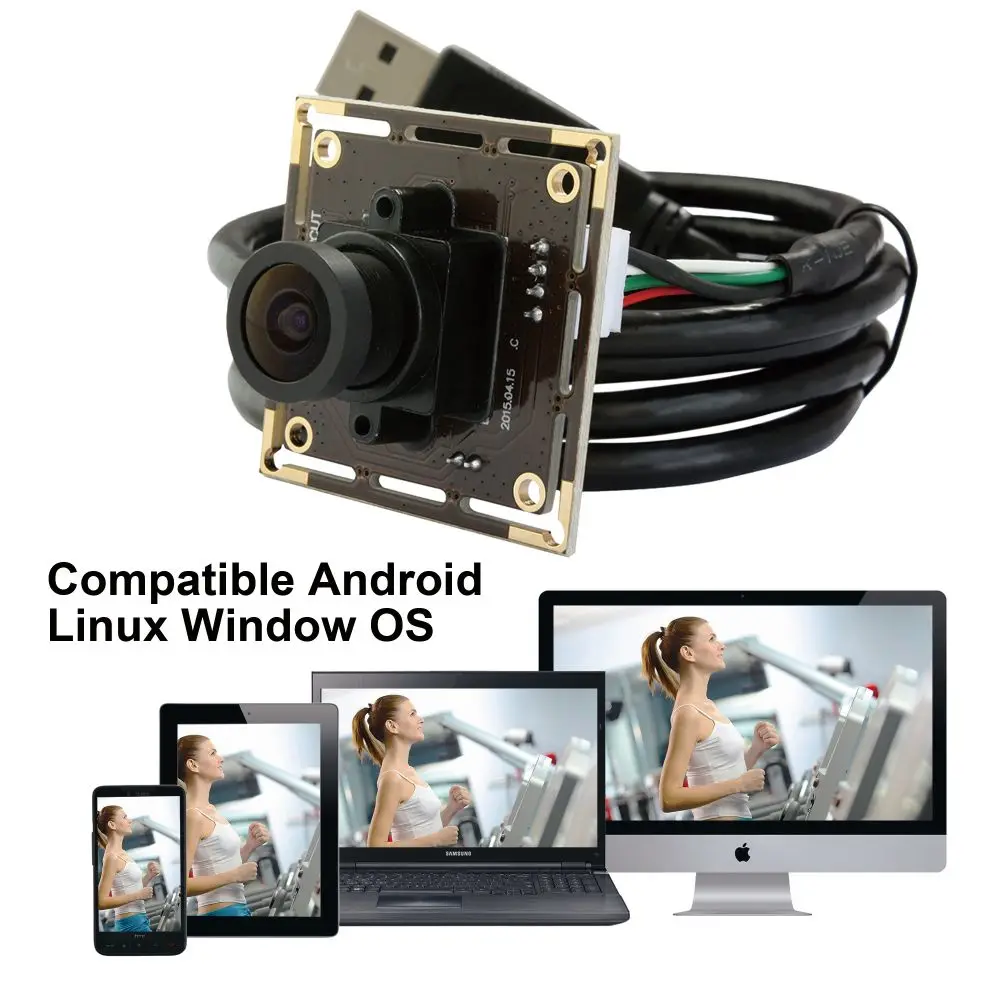 Módulo da câmera HD Wide Angle ELP, baixa iluminação, USB 2.0, 1.2 MP, 0.01Lux, Aptina AR0130 Sensor para Sistema de Segurança