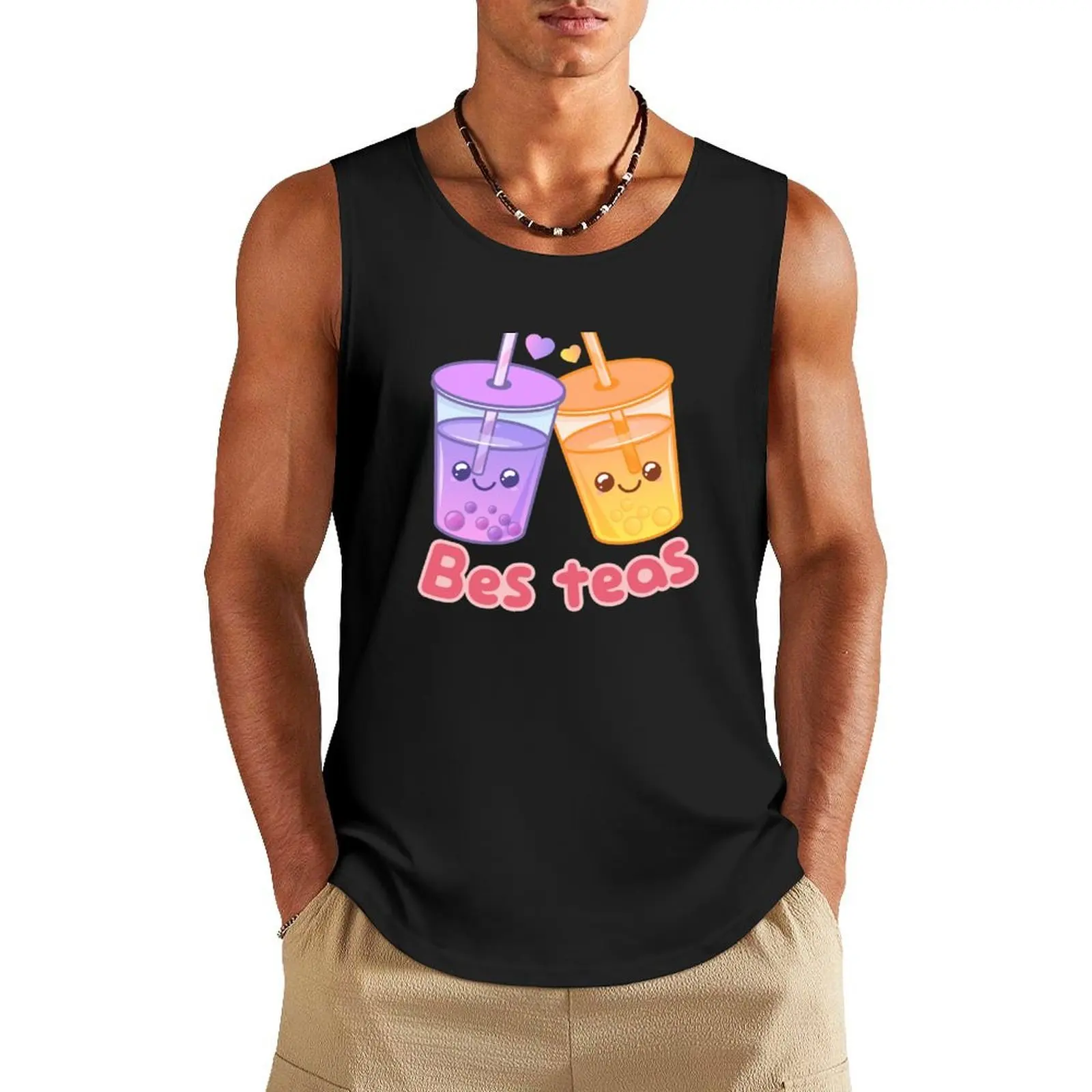 

Пузырьковый чай, Best Teas, BF Tank Top Мужская хлопковая футболка аниме футболки Топ летний