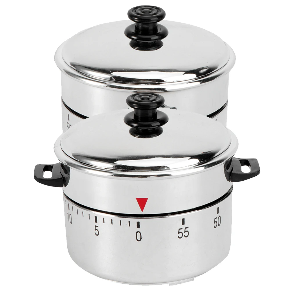 

2Pcs Countdown Timer Stainless Steel Kitchen Cooking Baking Reminding Tool Visual Manual Timer Kids Leisure Surveillance Easy