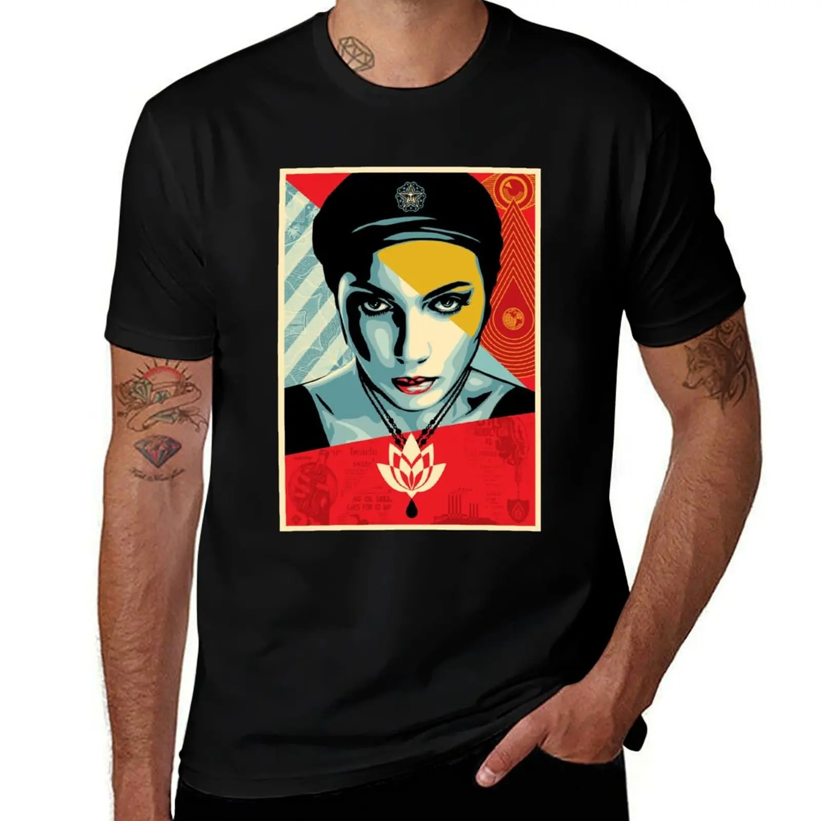 Art by Shepard Fairey, Shepard Fairey Art urbain T-Shirt Daily Wear Plain Short Sleeve Shirt T-Shirt