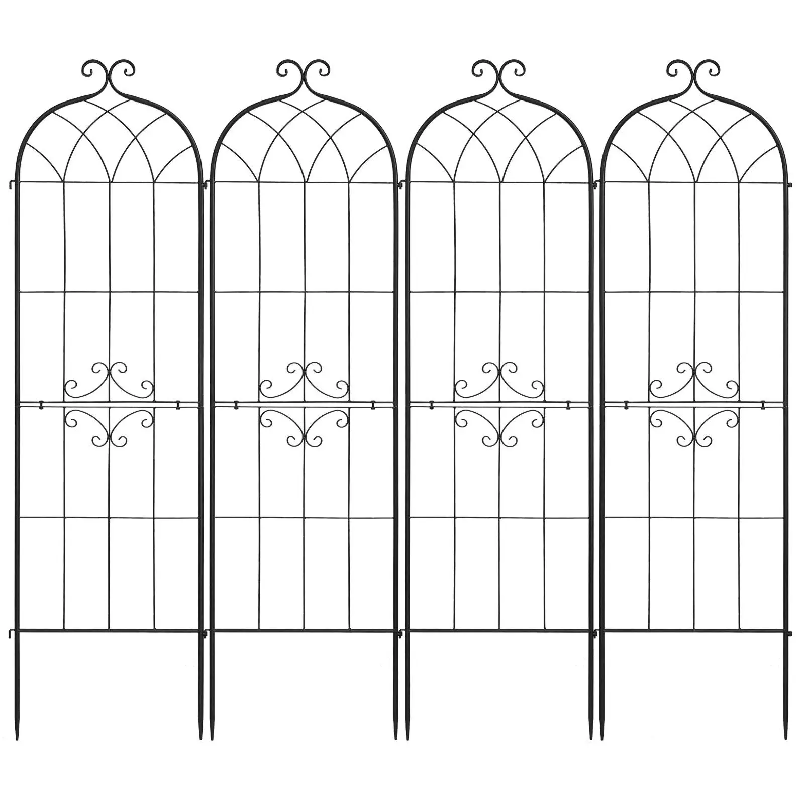 

Садовая решетка для роз, 71 x 20 дюймов, 4 штуки, с порошковым покрытием и удобной системой фиксации