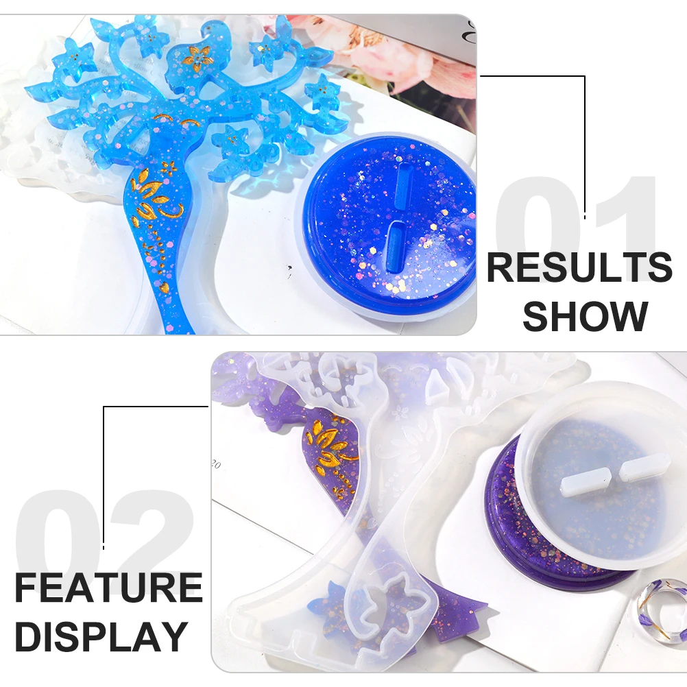 

Silica Gel Beauty Shaped Earring Holder Casting Molds White Color Jewelry Rack DIY Resin Crafts Mold Flexible Durable Necklace
