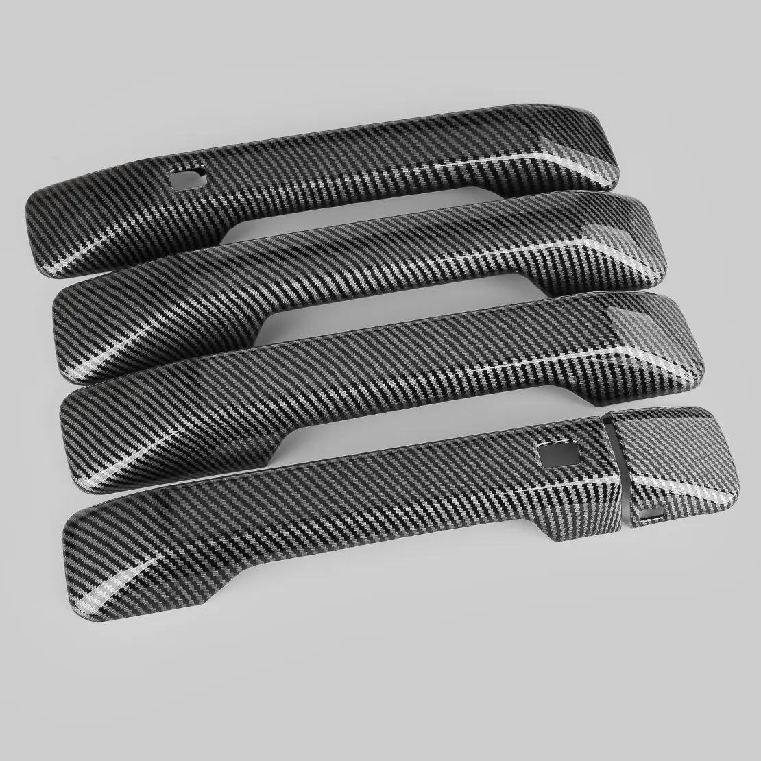 

Накладки на внешние ручки дверей в стиле карбон, аксессуары для Hyundai Santa Fe 2024-2025 (левый руль)