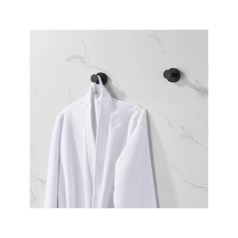 خطاف منشفة بقاعدة مستديرة باللون الأسود غير اللامع، عبوتان، للمدخل، وخزانة الأحذية، وخزانة الملابس، وأجهزة أثاث الحمام وغرفة النوم،