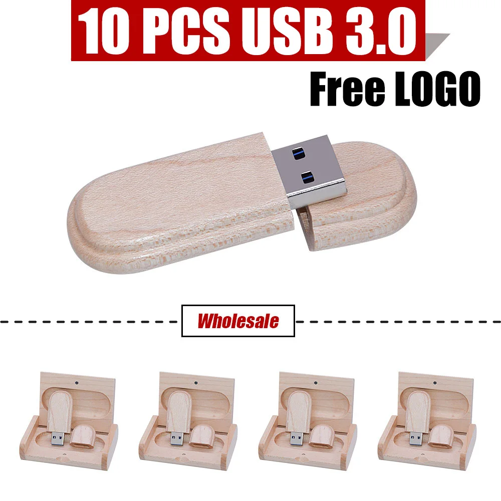 10PCS LOT Free Custom Logo Maple Exquisite Usb Flash Drives 128GB With Cassette Pen Drive 64GB 32GB 16GB USB 3.0 8GB U Disk