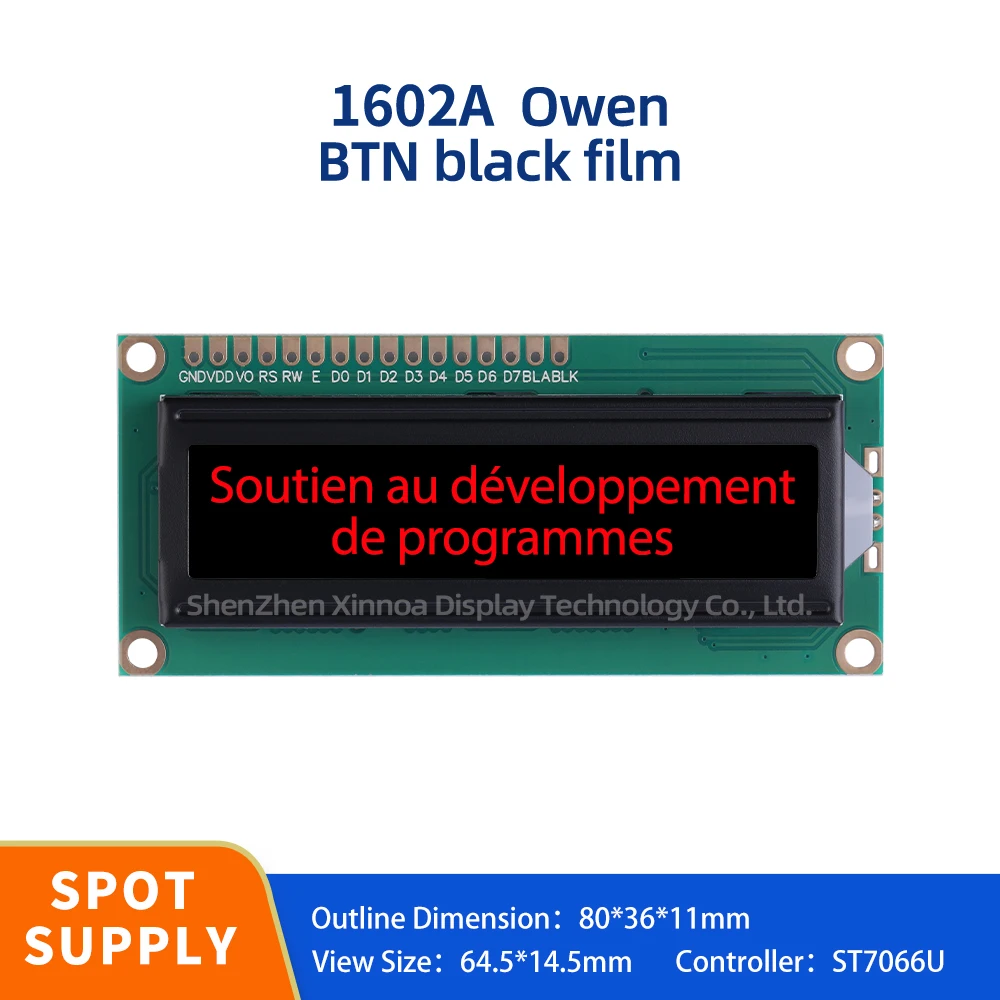 

1602A LCD European BTN Black Film Red LCD/LCM Display Screen Character Dot Matrix Screen 16 * 2 COB LCD Module