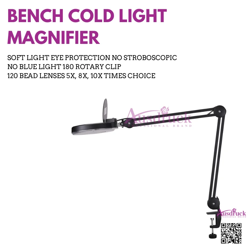 BENCH Cold Light Magnifier - Soft Eye Protection, 120 Bead Lenses with 5X, 8X, 10X Zoom, No Stroboscopic Blue Light