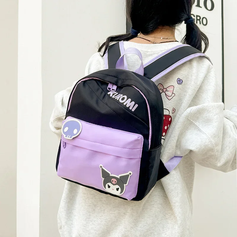 Sanrio Hello Kitty cute and sweet student schoolbag Kulomi cartoon simple fresh contrasting color large capacity backpack