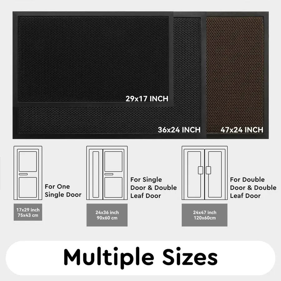 

Придверный коврик для входа, грязезащитный коврик-ловушка для грязи, прочный, износостойкий, нескользящий резиновый коврик для входной двери