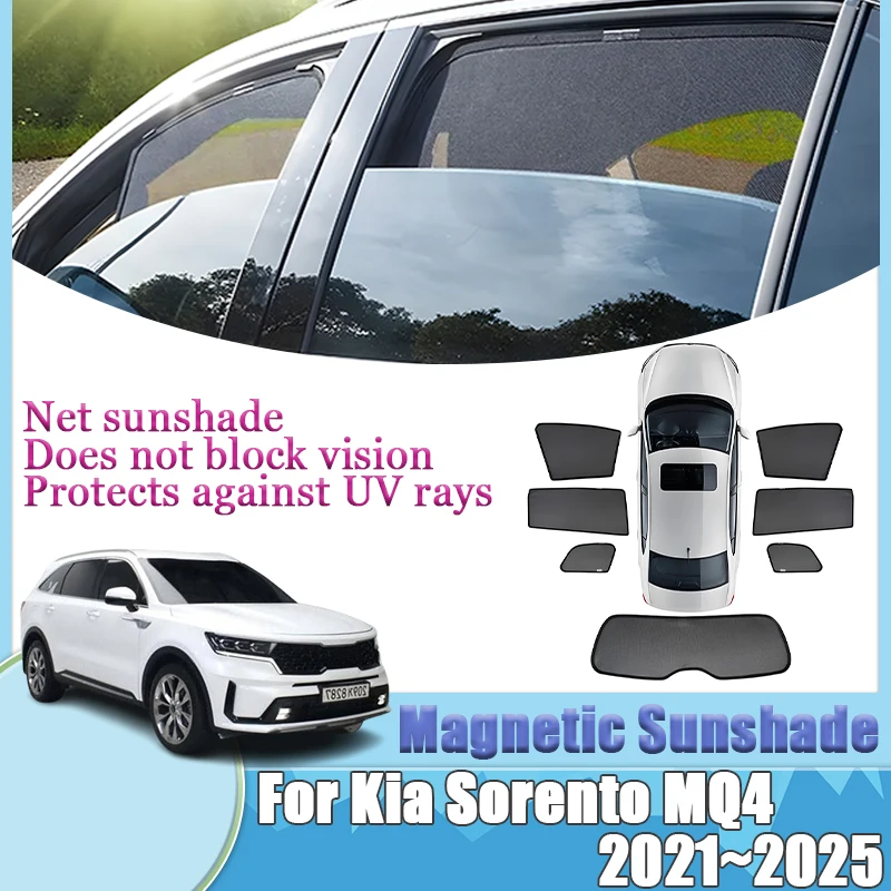 

For Kia Sorento MQ4 2024 Accessories 2021~2025 Shade Windshield Frame Mesh Privacy Visor Blind Curtain Anti-UV Car Accessories