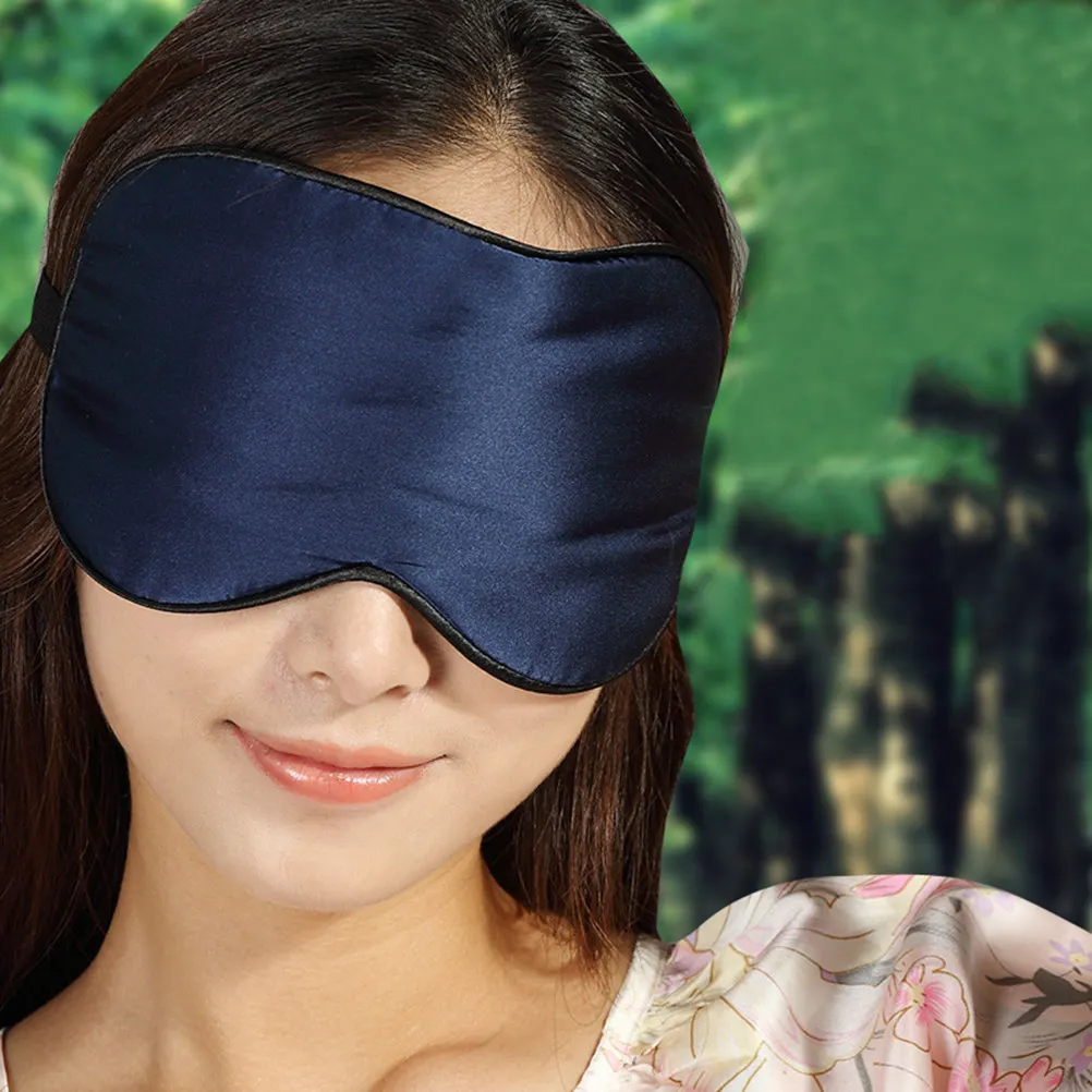 Premium Natural Silk Eye Mask for Deep Sleep Light Blocking Comfortable Ergonomic Design Adjustable Strap Soft Lightweight Sleep