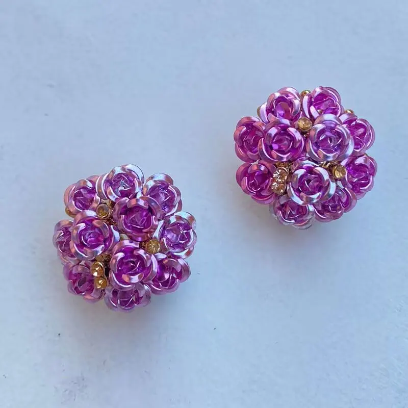 New Fashion Rose Flower Stud Earrings for Women Orange Party Ear Ceramic Daisy Jewelry Bluelans Lovely Earring Piercing