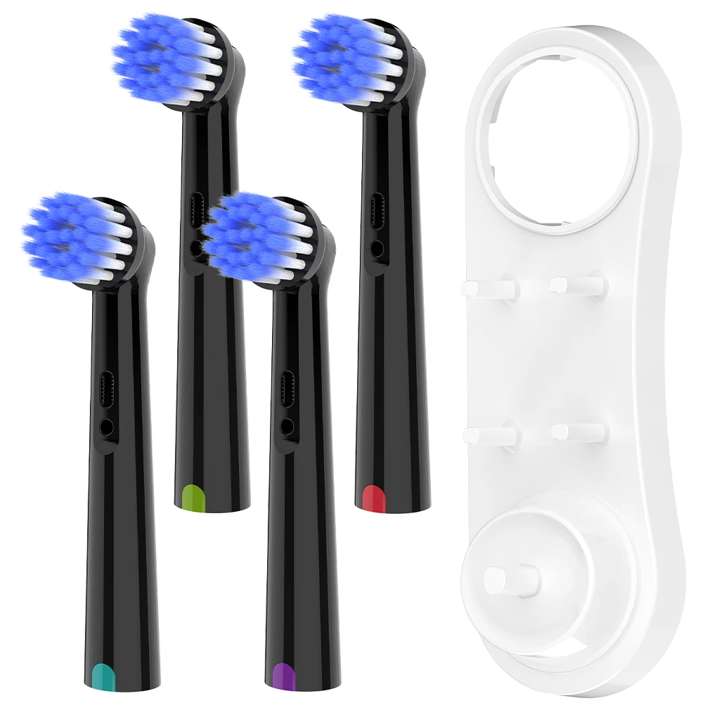 

4 ультрамягкие сменные насадки для зубных щеток и держатель для насадок, совместимые с электрическими зубными щетками Oral B, для моделей Pro 1000 и 7500.