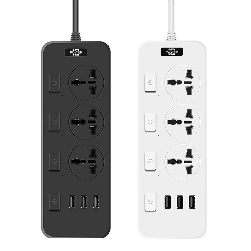 Power Multi Tap Universal Plug EU US UK Outlet Power Strip with 1.8m Extension Cord AC Type C USB Port Charge Electrical Socket