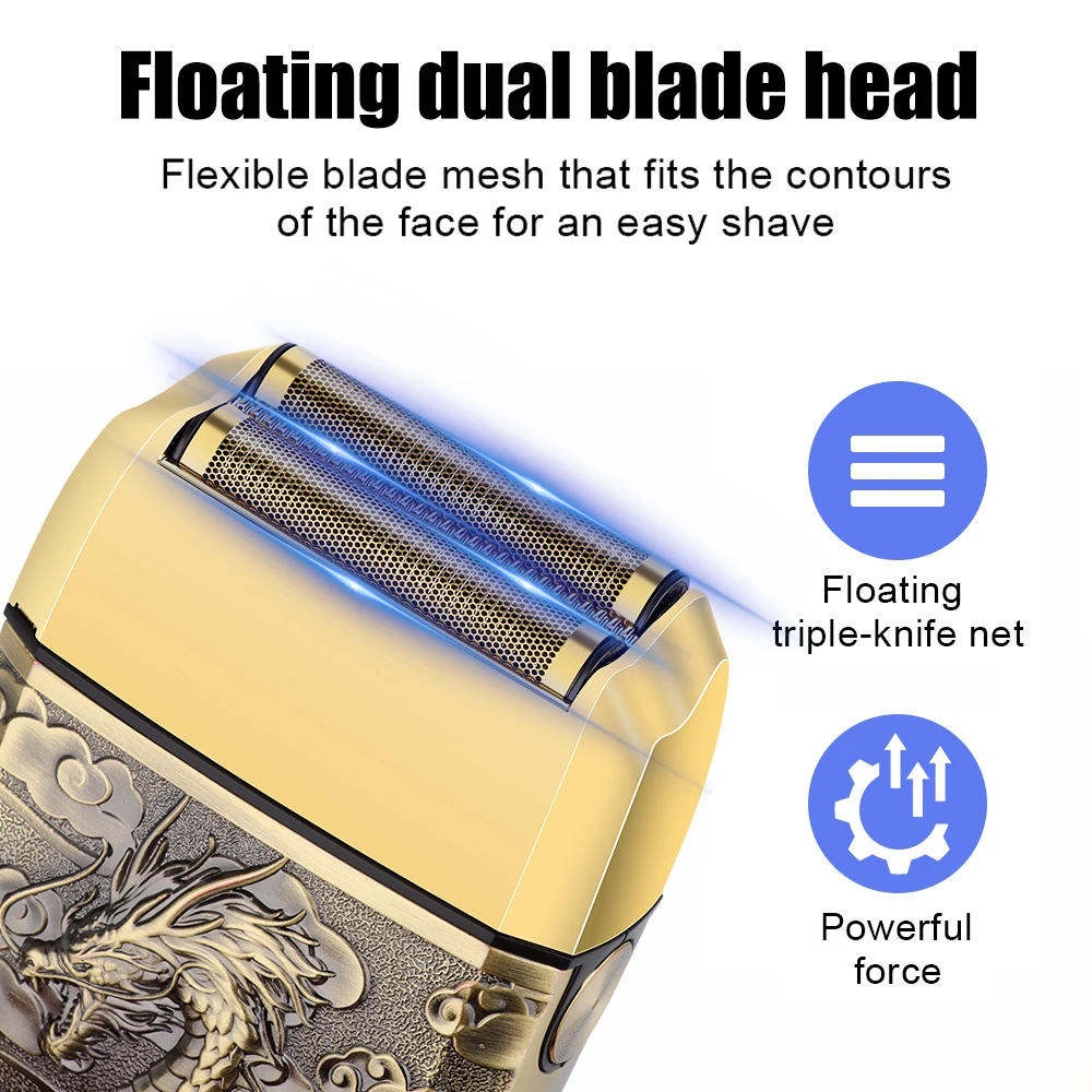ماكينة حلاقة كهربائية مطورة مع شفرات ثلاثية، شاشة رقمية، تصميم قديم للحلاقة بدون جهد - حصريًا للرجال #4