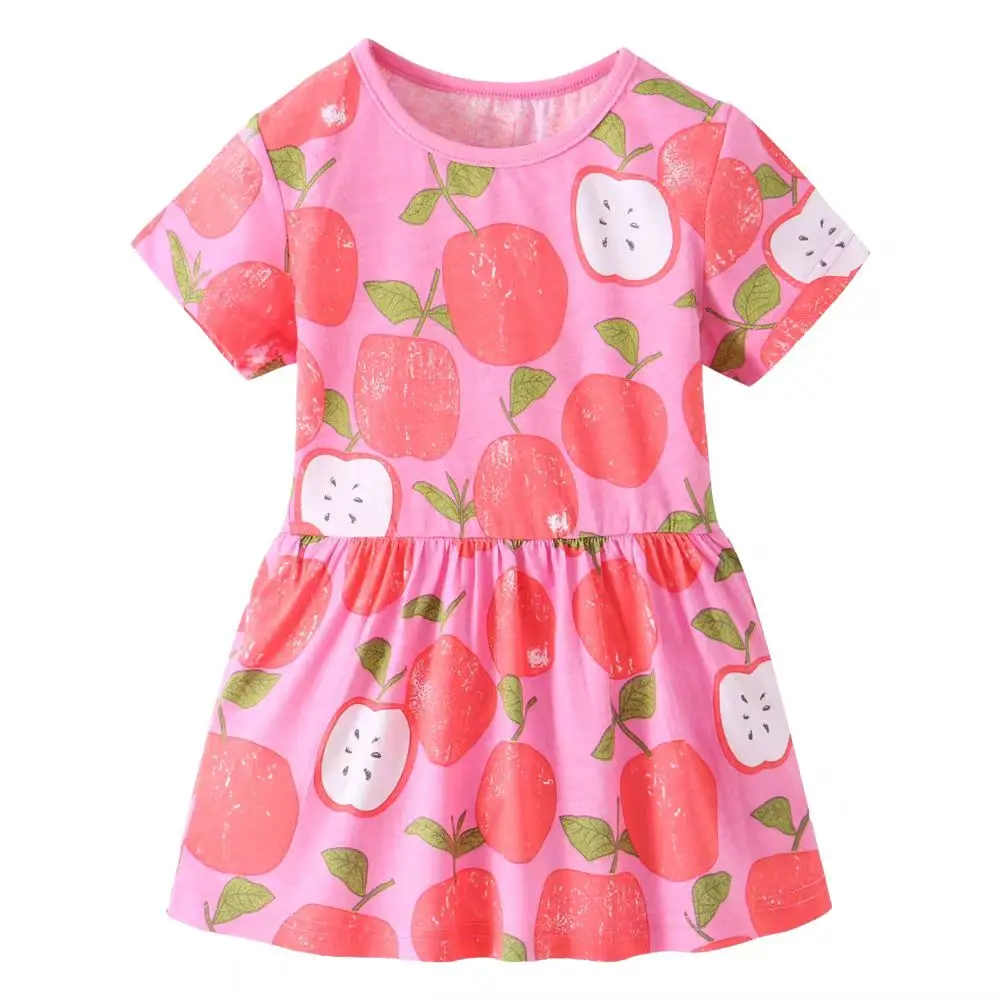 Jumping Meters 2T-7T Princess Girls Dresses Clothes Birthdays Frocks Hot Selling Baby Clothing Short Sleeve Summer Kids Wear