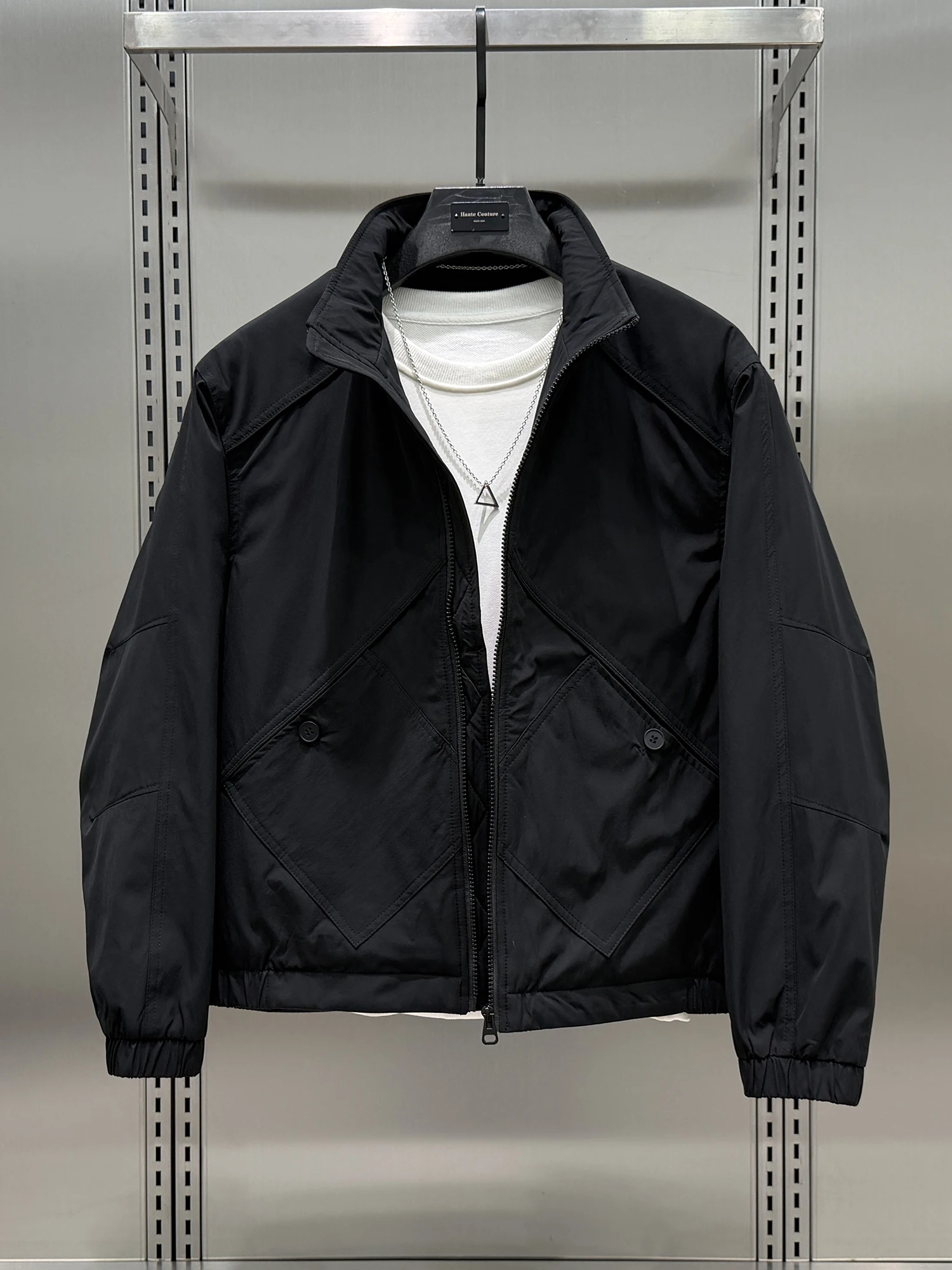 

Мужское пальто-пилот с воротником-стойкой, хлопковое повседневное тонкое деловое пальто на молнии с увеличенной застежкой-молнией на весну, осень и зиму