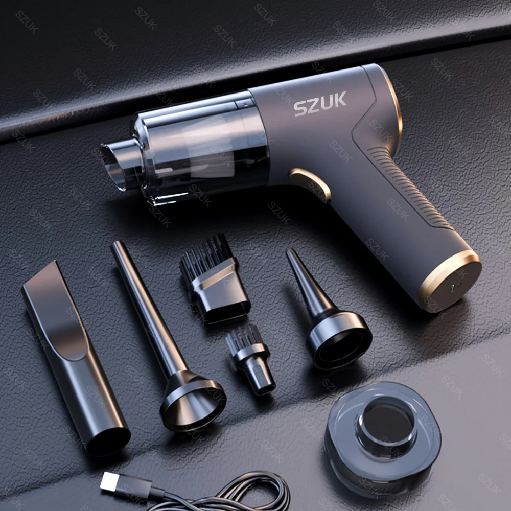 SZUK 98000PA 자동차 진공 청소기 자동차 가전 제품을위한 무선 휴대용 청소 기계 키보드 용 강력한 휴대용 청소기 크기 비교