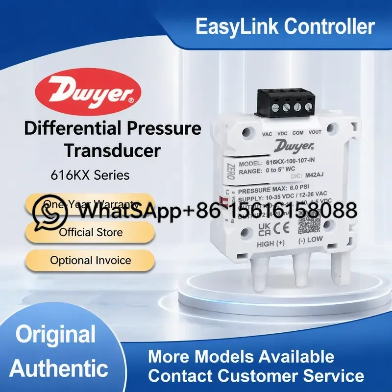 Dwyer 616KX Series Differential Pressure Sensor Transmitter 616KX-100-208-PA HVAC Industrial Air Flow Monitor New Original