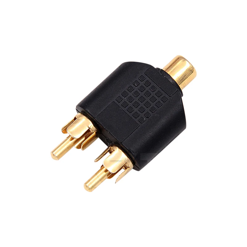 RCA Female to 2 RCA Male Adapter AV Audio Plug Y Splitter Connector Audio Converter for Computer TV MP3
