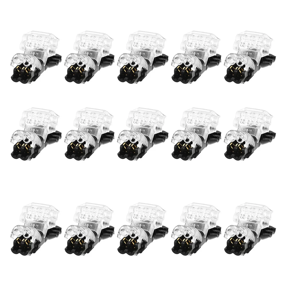 

15pcs 2 Pin 2 Way Wire Connectors T Type Wiring Connector No Wire Stripping Required Flame Retardant Water Resistant Anti Dust