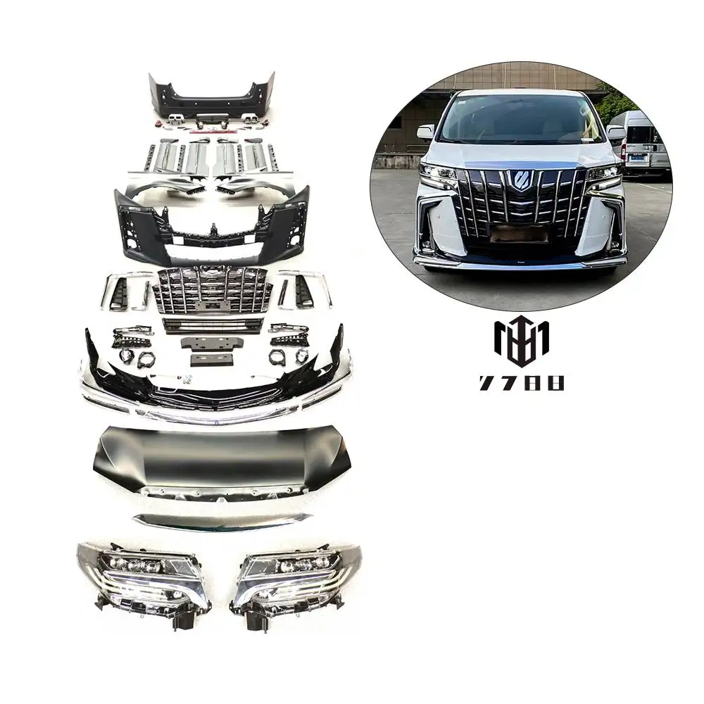 2022 nuevo Kit de carrocería para Alphard Vellfire Anh20 2008 2009 2010 2011 2012 2013 2014 actualización a 2018 2020 2022 ANH30 35 series