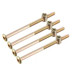 Uxcell 2-10pcs M6x60/70/80/90/100/120mm Furniture Bolt Nut Set Hex Socket Screw with Barrel Nuts Zinc Plated For Crib Bed Chair
