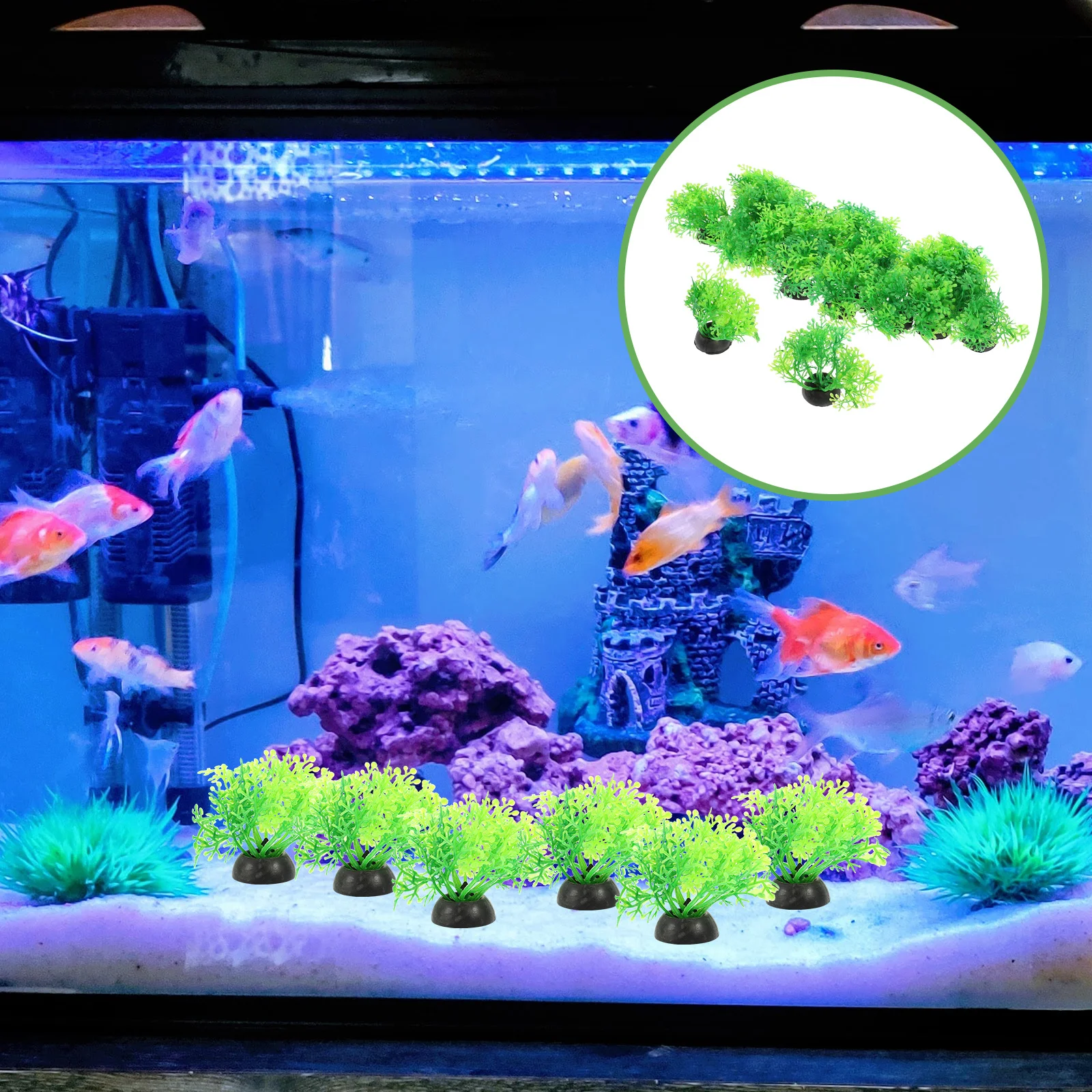 

20Pcs Aquarium Water Grass Plastic Plants Lifelike Fish Tank Decorations for Betta Fish Reptiles Tall Aquarium Plants