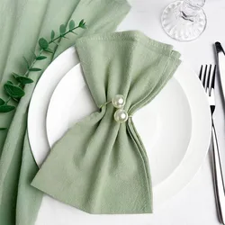 64Pcs Napkin Cloths Dark Green 30x45cm Cotton Fabric Serviette Kitchen Tea Table Towels For Farmhouse Wedding Decoration