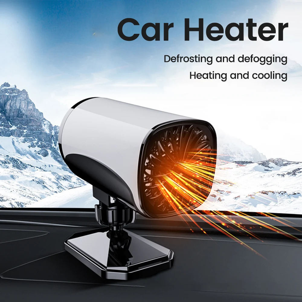 

12V 150W Car Heater 2 in 1 Portable Car Fan Heating and Cooling 360 Degree Rotating Defroster Defogger Winter Heating Fan