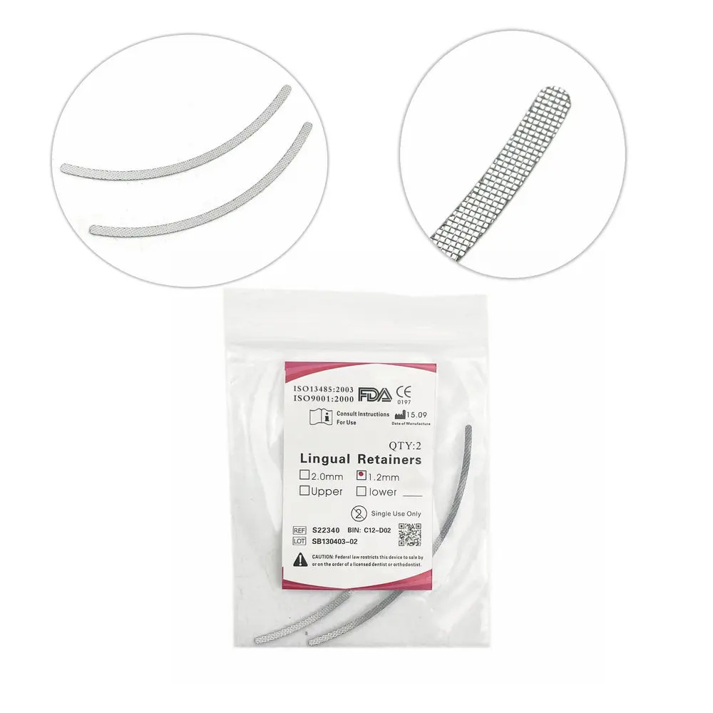 

2pcs/pack Dental Universal Lingual Retainers Mesh Base Dental Lingual Retainer 1.2mm/2.0mm Dental Orthordontic Product