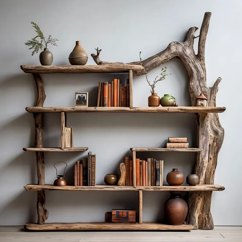 

Wabi Sand Wind Fragrant Camphor Wood Bogu Rack Floor Shelf New Chinese Retro All Solid Wood Ornament