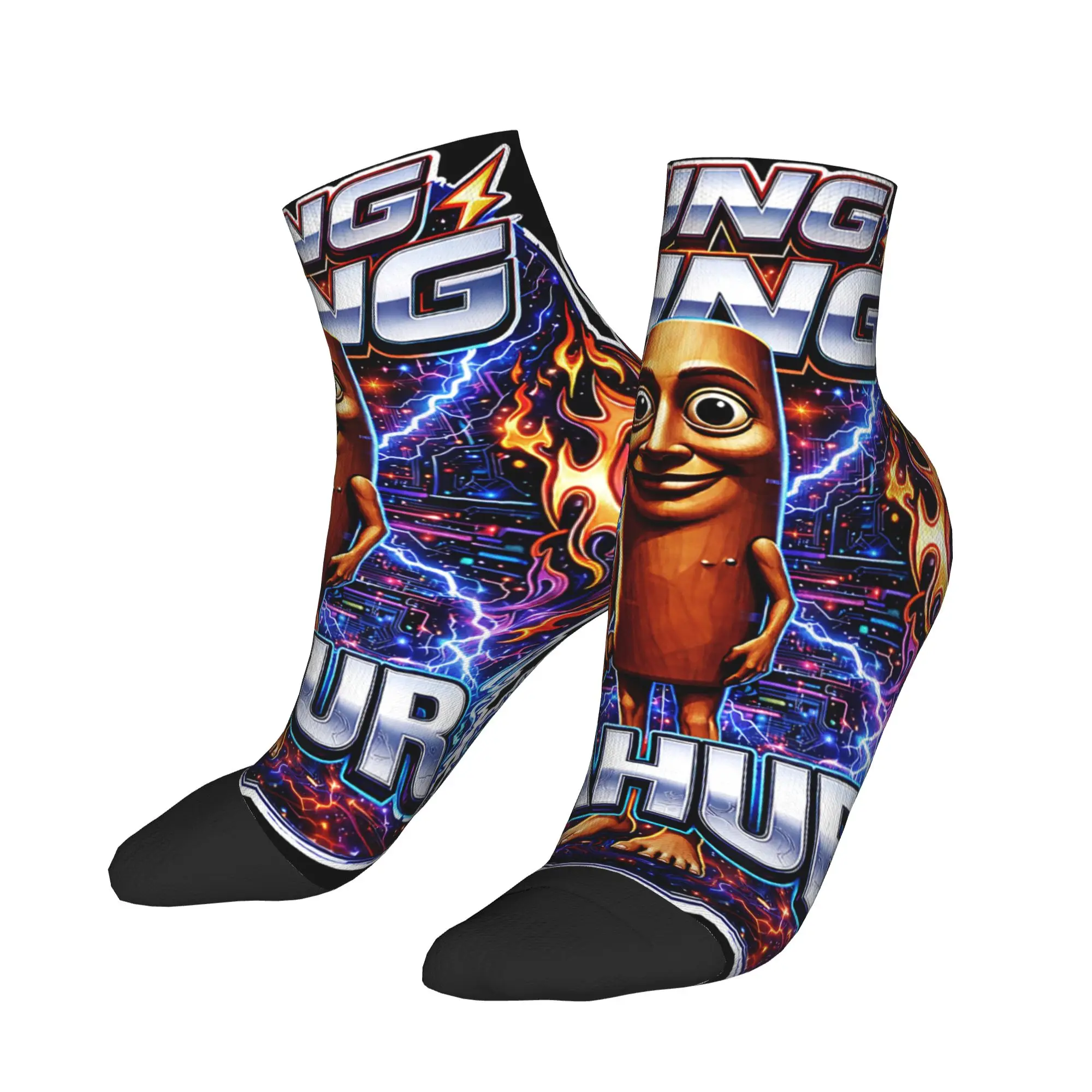 Lustige italienische Brainrot Tung Tung Tung Sahur Socken Knöchelsocken Sommer Anti-Rutsch Herren Qualitätsdesign Outdoor Sport Freizeitsocken