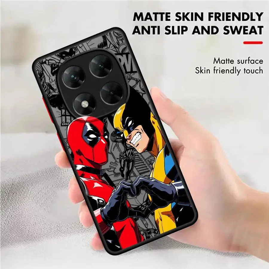 Чехол WolveriNe и Дэдпул для Xiaomi Redmi Note 13 10 14 Pro Plus 12 10S 11 11S, матовый чехол для телефона