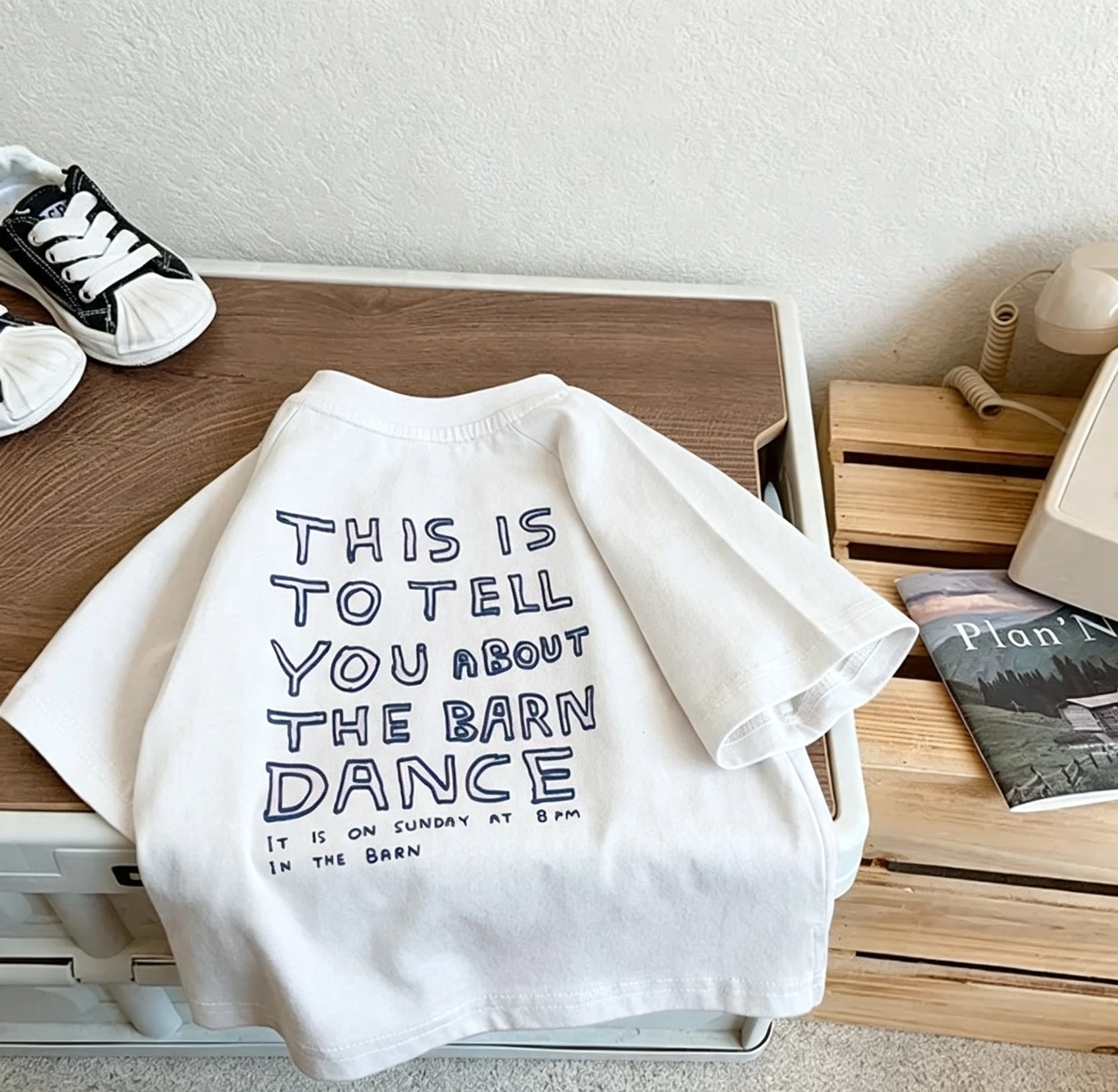 2026 Summer New Design Childrens T-shirt Korean Style Boys and Girls Pink Letter-Print Short-Sleeved Shirt Kids Korean Fashion
