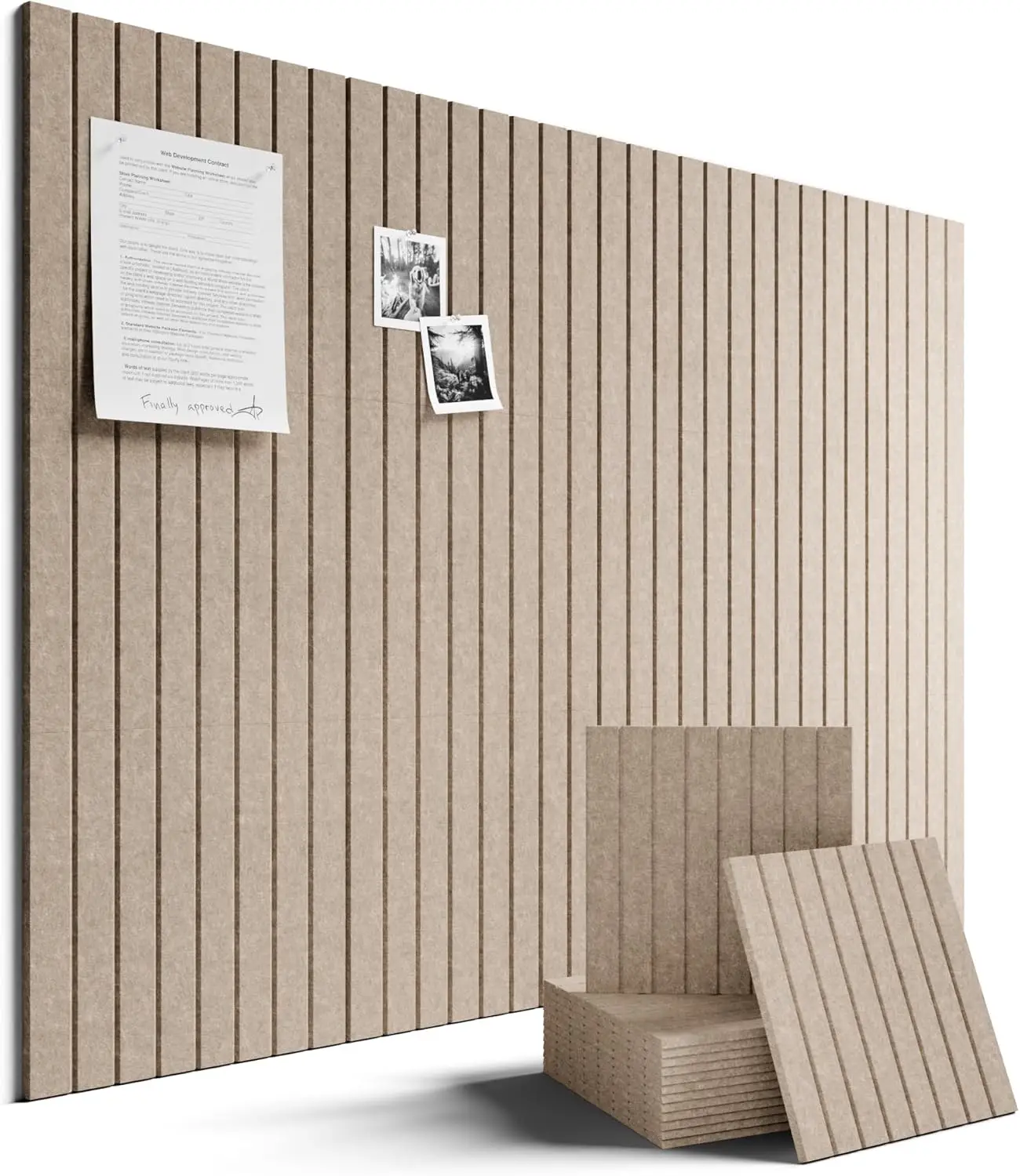 12PCS Large Felt Wall Tiles Cork Board For Home Office Living Room Decoration Bulletin Notice Pared Acoustic Panels Corkboard