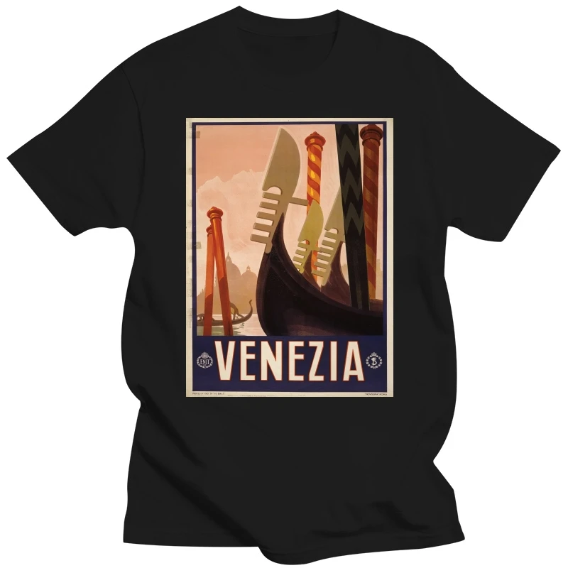 Men t-shirt Vintage Travel Poster Italy Venice Venezia tshirt Women t shirt